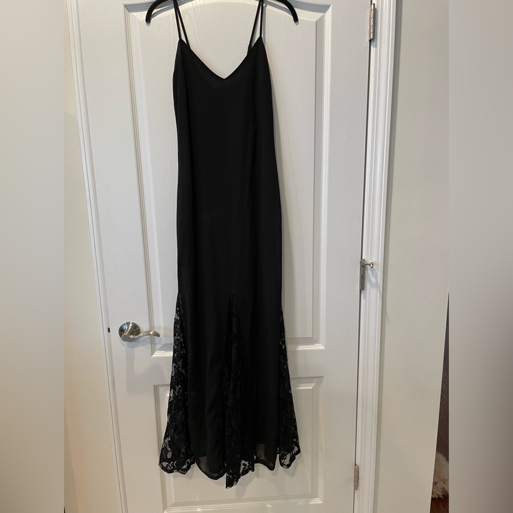 Black dress with lace bottom. Small. Custom made